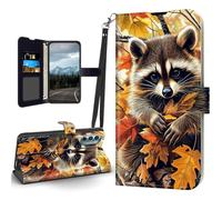 Tudguiloae for Moto G Stylus 5G 2022 Case, Flip PU Leather Shockproof Cute Raccoons Phone Case for Moto G Stylus 5G 2022, Magnetic Clasp Phone Wallet with Card Holder Screen Protector