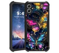 Tudguiloae for Samsung Galaxy A05 Phone Case, Lightweight Slim Soft TPU and Hard Plastic, Shockproof Four Corner Anti-Fall Protective Cover for A05, Colorful Butterfly Stars Pattern Design