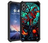 Tudguiloae for Samsung Galaxy A06 Phone Case, Lightweight Slim Soft TPU and Hard Plastic, Shockproof Four Corner Anti-Fall Protective Cover for A06, Moonlight Colorful Wolf Pattern Design