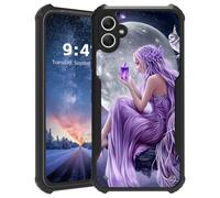 Tudguiloae for Samsung Galaxy A06 Phone Case, Lightweight Slim Soft TPU and Hard Plastic, Shockproof Four Corner Anti-Fall Protective Cover for A06, Moonlight Fairy Pattern Design