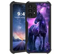 Tudguiloae for Samsung Galaxy A13 Phone Case, Lightweight Soft TPU and Hard Plastic, Shockproof Four Corner Anti-Fall Protective Cover for A13, Beautiful Horse Glittering Stars Pattern Design