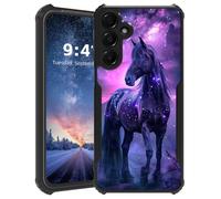 Tudguiloae for Samsung Galaxy A16 Phone Case, Lightweight Soft TPU and Hard Plastic, Shockproof Four Corner Anti-Fall Protective Cover for A16, Beautiful Horse Glittering Stars Pattern Design