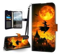 Tudguiloae for Samsung Galaxy A53 Case, Flip PU Leather Shockproof Phone Case for Samsung Galaxy A53, Phone Wallet with Magnetic Clasp Card Holder,Screen Protector, Witch's Flight