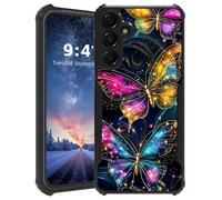Tudguiloae for Samsung Galaxy A55 Phone Case, Lightweight Slim Soft TPU and Hard Plastic, Shockproof Four Corner Anti-Fall Protective Cover for A55, Colorful Butterfly Stars Pattern Design