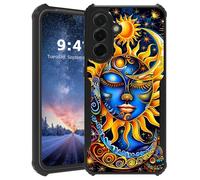 Tudguiloae for Samsung Galaxy A56 Phone Case, Lightweight Slim Soft TPU and Hard Plastic, Shockproof Four Corner Anti-Fall Protective Cover for A56, Sun Moon Stars Pattern Design