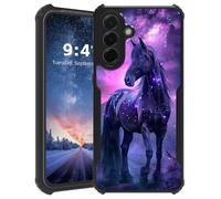 Tudguiloae for Samsung Galaxy A56 Phone Case, Lightweight Soft TPU and Hard Plastic, Shockproof Four Corner Anti-Fall Protective Cover for A56, Beautiful Horse Glittering Stars Pattern Design