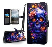 Tudguiloae for Samsung Galaxy S25 FE Case, Flip PU Leather Shockproof Phone Case for Samsung Galaxy S25 FE, Magnetic Clasp Phone Wallet with Card Holder Screen Protector, White Tiger Stare