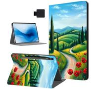 Tudguiloae for Samsung Galaxy Tab S10 Ultra Tablet Case, Auto Sleep/Wake, Beautiful Ltalian Landscape Leather Folio Cover with Hard TPU Back Shell, Multi-Viewing for Galaxy Tab S10/S9 Ultra Case