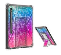 Tudguiloae for Samsung Tab S9 FE+ 2023 Clear Case, Cute Flash Rainbow Experience Pattern Transparent Cover with Built-in Stand and Corner Protection, See-Through Case for Target Audience