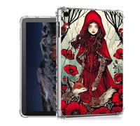 Tudguiloae for Tab A9 Plus 2023 Case Lightweight Slim Transparent Soft TPU Shockproof Four Corner Anti-Fall Red Hat Girl Clear Skin Cover Perfectly Protection for Tab A9+(SM-X210/X216/X218)