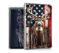 Tudguiloae for Tab A9 Plus 2023 Case, Lightweight Slim Transparent Soft TPU Shockproof Four Corner Anti-Fall, American Flag Elk Clear Skin Cover Perfectly Protection for Tab A9+(SM-X210/X216/X218)