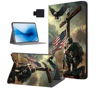 Tudguiloae Samsung Galaxy Tab A9 Case, Auto Sleep/Wake, American Warrior Eagle PU Leather Folio Cover with Hard TPU Back Shell, Multi-Viewing Angles Flip for Galaxy Tab A9 Tablet Case