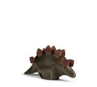 Tudi Frudi, Leather Dino-Shaped (Stegosaurus) Pouch, Cable Organizer, Small Accessory Case, Zippered Cash Holder Wallet for Coins, Change Purse, Pouches for Men and Women, Dark Jade