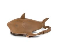 Tudi Frudi, Shark-Shaped Shoulder Bag with Adjustable Strap, Crossbody Bag, Messenger Bag, Full Grain Leather, Handmade, Single Malt Mahogany, Unique, Classic