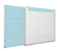 TUDIA SKN FLIP Designed for Onyx Boox Go Color 7 Case (2024) - [Enhanced Auto Wake/Sleep Technology] Shockproof Slim Transparent TPU Back with Textured Leather Trifold 7" Cover (Blue)