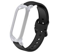 TUDIA Snap-On PC Case with [Extended Length] Adjustable Silicone Wristband for PLAUD NotePin AI Recorder [for Larger Wrists] Lightweight Comfort Wearable Strap (Black)