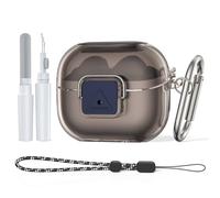 TUDIOW for Galaxy Buds 3 FE (2025) & Buds 3 Pro & Galaxy Buds 3 Clear Case Cover with Secure Lock Shockproof Protective for Samsung Galaxy Buds3 & 3Pro with Cleaning Kit& Keychain(Clear Gray)