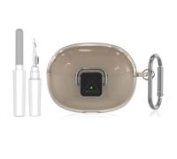 TUDIOW for SHOKZ OpenDots ONE Case, [with Lock] OpenDots ONE Case Cover Clear TPU Shockproof Protective Compatible with SHOKZ OpenDots One's Earbuds with Cleaning Kit & Keychain(Clear Grey)