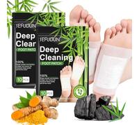 Tudiqe 20PCS Foot Pads, Natural Bamboo Vinegar Ginger Powder Foot Pads, Easy to Use and Feel Better, Ginder Foot Pads for Relaxation, Relieve Stress, Remove Dampness, Pain Relief