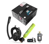 TUDIVING-0.5L Portable Mini Diving Tank,Snorkeling Oxygen Cylinder Support 6 Minutes of Underwater Breath,Scuba Tank Pony Bottle with Hand Pump (S200Plus A3 green UK)