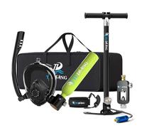 TUDIVING-0.5L Portable Mini Diving Tank,Snorkeling Oxygen Cylinder Support 6 Minutes of Underwater Breath,Scuba Tank Pony Bottle with Hand Pump (S200Plus A1 green UK)