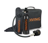 TUDIVING 1L Oxygen Tank,Portable Scuba Diving Tank for 15-20 Minutes Underwater Breathing,Reusable Mini Scuba Cylinser of DOT Certified (S400PLUS C1-Black UK)