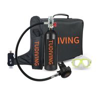 TUDIVING 1L Portable Scuba Diving Tank,Portable Scuba Tank for 15-20 Minutes Underwater Breathing,Reusable Mini Scuba Tank of DOT Certified (S400 C4-Black UK)