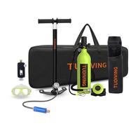 TUDIVING-Portable Scuba Tank Kit 1L Mini Diving Tank DOT Certified Tanks Reusable Lung Tank for Emergency Rescue Underwater Exploration (S400Pro E1 Green UK)