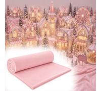 Tudomro 1 Pcs 5 x 10 ft Christmas Snow Blanket Roll for Village Pink