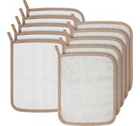 Tudomro 10 Pcs Exfoliating Washcloths Double Sided Man Wash Cloths Body Face Exfoliating Scrub Cloths for Shower Men Women(10.2 x 8.7 Inch,Gray)