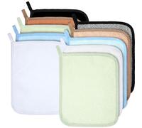 Tudomro 10 Pcs Exfoliating Washcloths Double Sided Man Wash Cloths Body Face Exfoliating Scrub Cloths for Shower Men Women(10.2 x 8.7 Inch,Light Color)