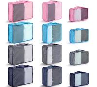 Tudomro 12 Pcs Large Packing Cubes Luggage Organizers for Suitcase Mesh Travel Organizer Bags Travel Packing Organizers for Traveling Camping Hiking, Fresh Colors, 15.8 x 11.8 x 4.3 inch