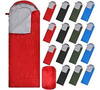 Tudomro 16 Pack Bulk Sleeping Bags for Adults, Lightweight Waterproof Camping Sleeping Bags with Compression Sack for Camping, Backpacking, Hiking, Travel, Emergency Use(Blue, Red, Green, Black)