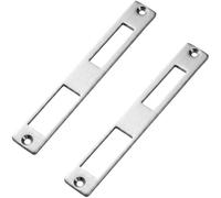 Tudomro 2 Pack Storm Door Flat Strike Plate 172mm x 23.7mm Stainless Steel Latch Guide Plate for Exterior Interior Door Handle Deadbolt Security Striker Plates, Fully Enclosed, Silver