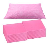 Tudomro 20 Pcs Disposable Pillow Case Stand and Queen Size Single Use Pillowcase Non Woven Fabric Disposable Pillow Cover for Hospitals Hotels Home Bedroom Bedding Supplies,32 x 20 Inches (Pink)