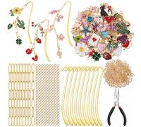 Tudomro 250 Metal Charm Bookmark Making Kit DIY Bookmark Hook,Colorful | Charms and Bookmark Bars, Jump Rings, Chains and Tools, Nice Assortment, Durable Quality, for Custom Bookmark Gift Projects