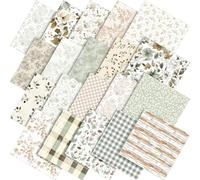Tudomro 60 Pcs Sage Green Floral Fabric Squares Bundles 10 x 10 Inch Cotton Cottagecore Quilting Fabric Rustic Neutral Flower Fat Quarters Printed Cloth Quilt Patchwork for Sewing DIY Crafts Supplies
