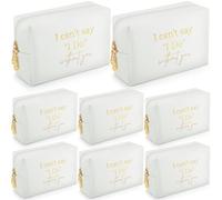 Tudomro 8 Pcs Bridesmaid Cosmetic Bags for Wedding, White, 8.07 x 3.15 x | Bridesmaid Proposal Gifts I Can't Say I Do Without You Makeup Bag I Do Crew Toiletry Organizer for Bridal Shower Bachelorette