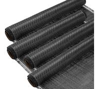 Tudomro Carbon Fiber Fabric Black Sheet Pure Carbon Fiber Cloth 2 x 2 Twill Weave-3k/220g for Cars Structural Reinforcement on Concrete Wall Basement Boat Repair (4 Roll,10ft X 12")