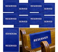 Tudomro Reserved Signs for Pews Chairs Reserved Pew Cloths Seating Signs Placeholder for Church Wedding Seats Decoration(Blue, White,8 Pieces)