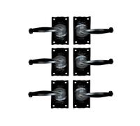 Tudor Antique Door Handles - Pack of 3 Pairs - Black - Traditional Wrought Iron Lever Latch Handles for Interior & Exterior Wooden Doors