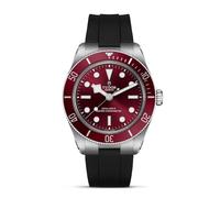 TUDOR Black Bay 58 Burgundy Dial Black Silicone Strap Watch