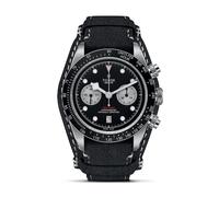 TUDOR Black Bay Chrono Men's Steel & Black Leather Strap Watch