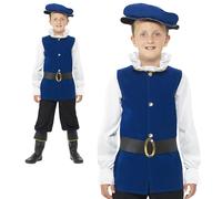 Tudor Boy Fancy Dress Costume Kids Medieval King Book Week Child Outfit New
