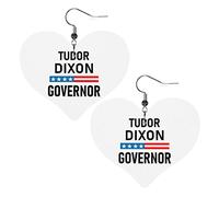 Tudor Dixon Governor Leather Earrings For Women Dangle Earring Drop Heart Pendant With Hook Gifts For Adult Girl
