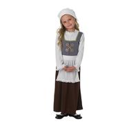 Tudor Girl Costume Maiden Medieval Servant Apron Help Kids Book Week Fancy Dress