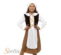 Tudor Girl Costume Victorian Maid Orphan Child Book Day Fancy Dress Outfit