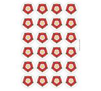 Tudor Rose Circular Matt Paper Stickers A4 Sheet of 24 (Each Sticker is 45mm Diameter)