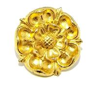 Tudor Rose Golden Pin Badge - War of the Roses