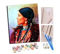TUDOUTU Paint by Numbers for Adults Beginner Vintage American Indian Girls 187 DIY Acrylic Painting by Numbers Kits with Brushes Acrylic Pigment Home Decoration Brithday Gifts 16 x 20 inch with Frame